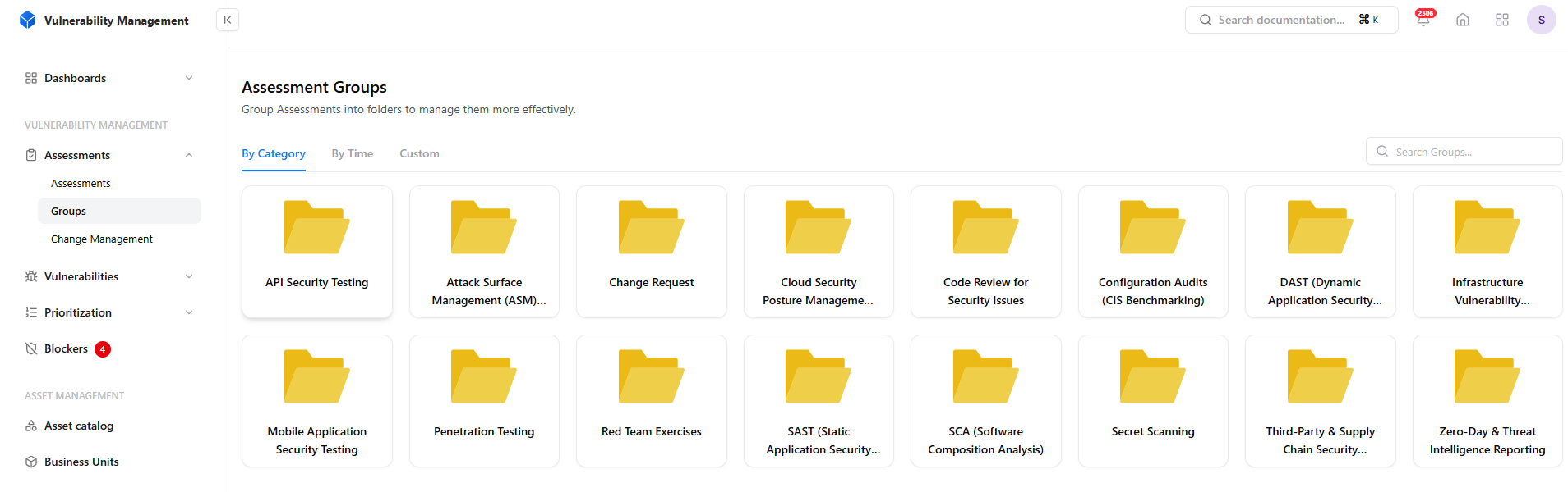 Assessment Groups in Snapsec VM